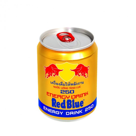 نوشيدني انرژي زا RED BLUE طلايي مقدار 250 ميلي ليتر