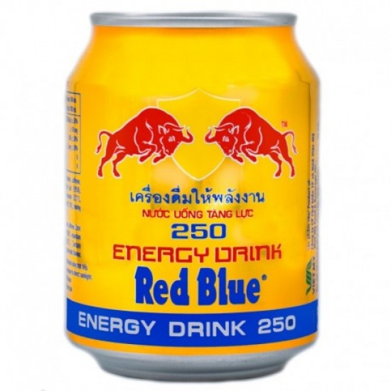 نوشيدني انرژي زا RED BLUE طلايي مقدار 250 ميلي ليتر