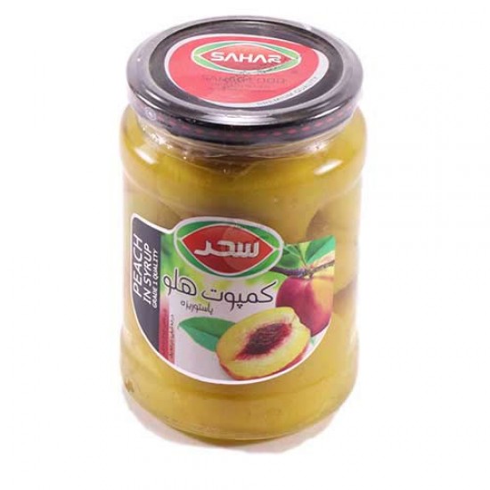 کمپوت هلو شيشه اي سحر 660گرمي