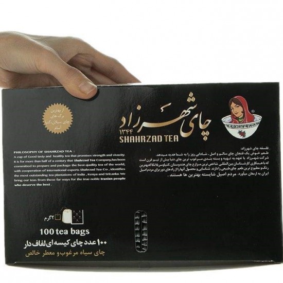 چاي کيسه اي لفاف دار معطر شهرزاد 100 عددي