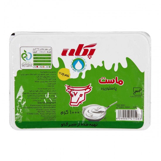 ماست تازه کم چرب پگاه ليوان چهارگوش 1000 گرمي