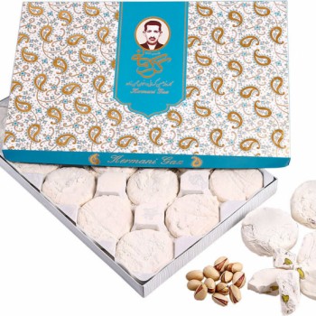 گز آردي با 28% مغز پسته و بادام کرماني 450 گرمي