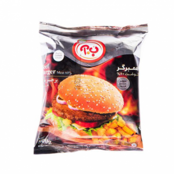 همبرگر گوشت قرمز 60 % ب . آ مقدار 500 گرم