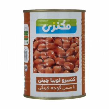کنسرو لوبيا چيتي با سس گوجه فرنگي مکنزي 380 گرمي