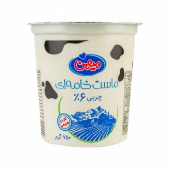 ماست خامه اي چربي 6% ميهن 750 گرمي